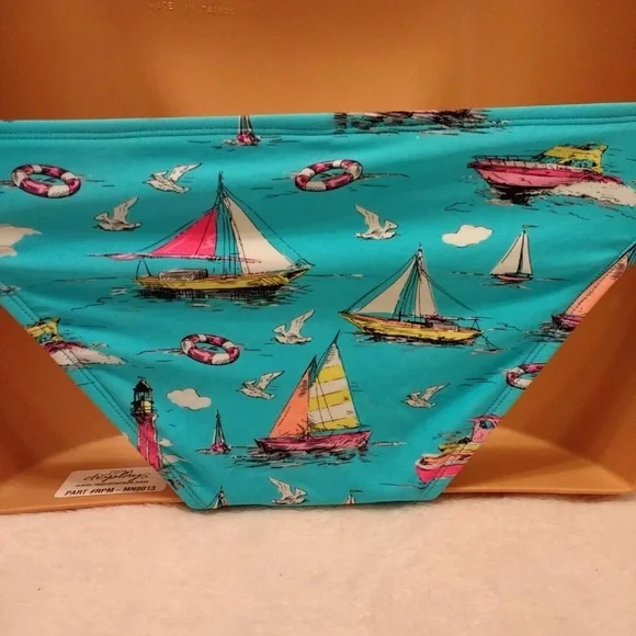 Candie's Vibrant Sailboat Nautical Bikini Bottom - Picture 6 of 11